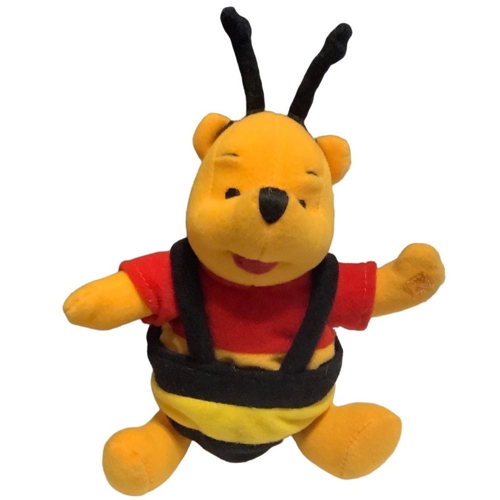 Vtg 1998 Disney Winnie the Pooh Plush Stuffed Animal 7" Bee‎ Costume Mattel
